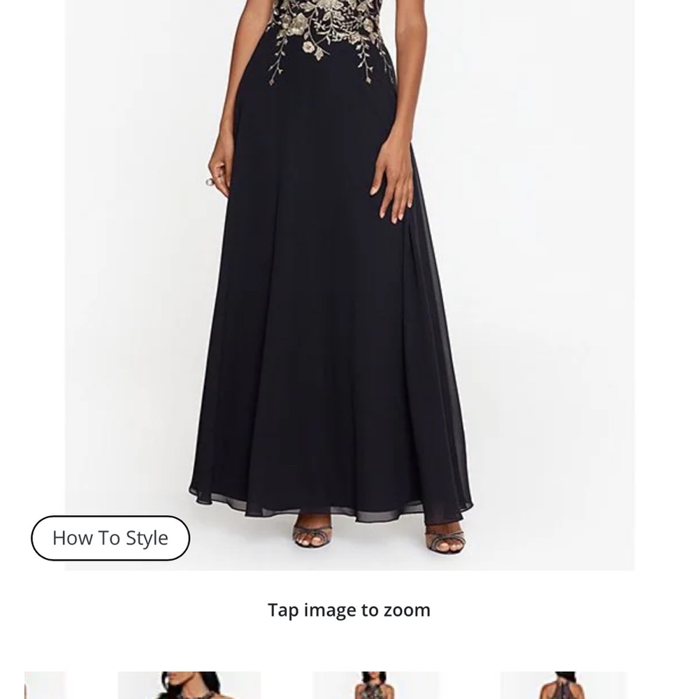 Chic Black Gown with Gold Detailing